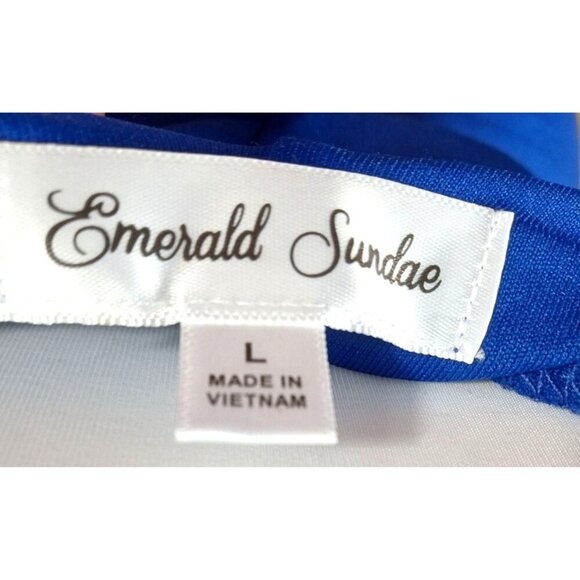 Emerald Sundae Womens Blue Asymmetrical Hem Spaghetti Strap Dress Size Large - Picture 4 of 9